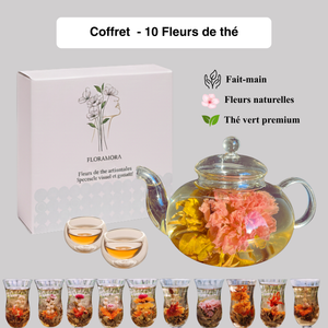 Coffret 10 fleurs de thé mixtes - idée cadeau